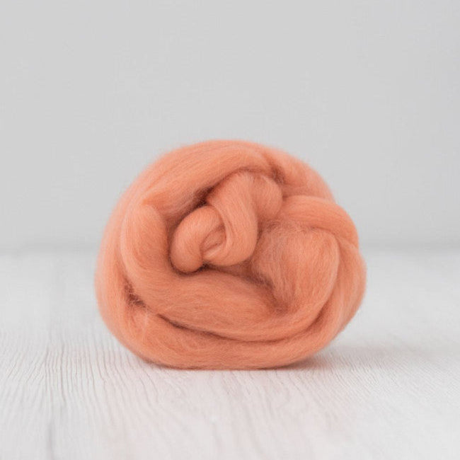 濕氈｜DM510 粉橘 - 托斯卡尼 19 micron 美麗奴羊毛｜DIY手作/羊毛氈材料