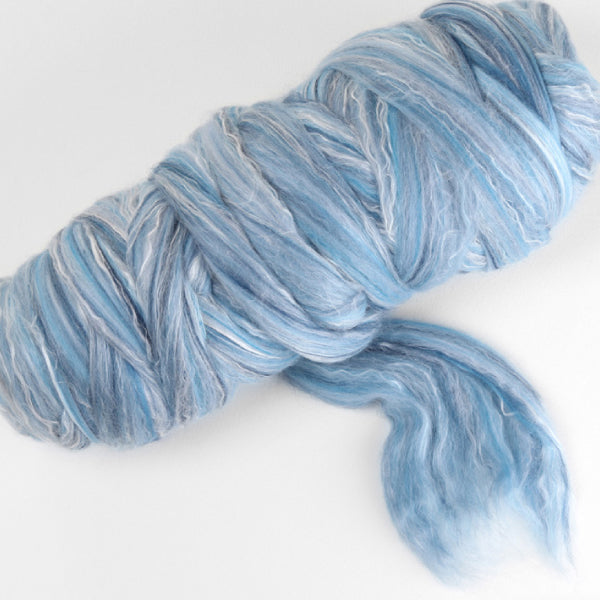 濕氈｜MS18 晴空 - Ashford 蠶絲美麗奴羊毛｜DIY手作/羊毛氈材料